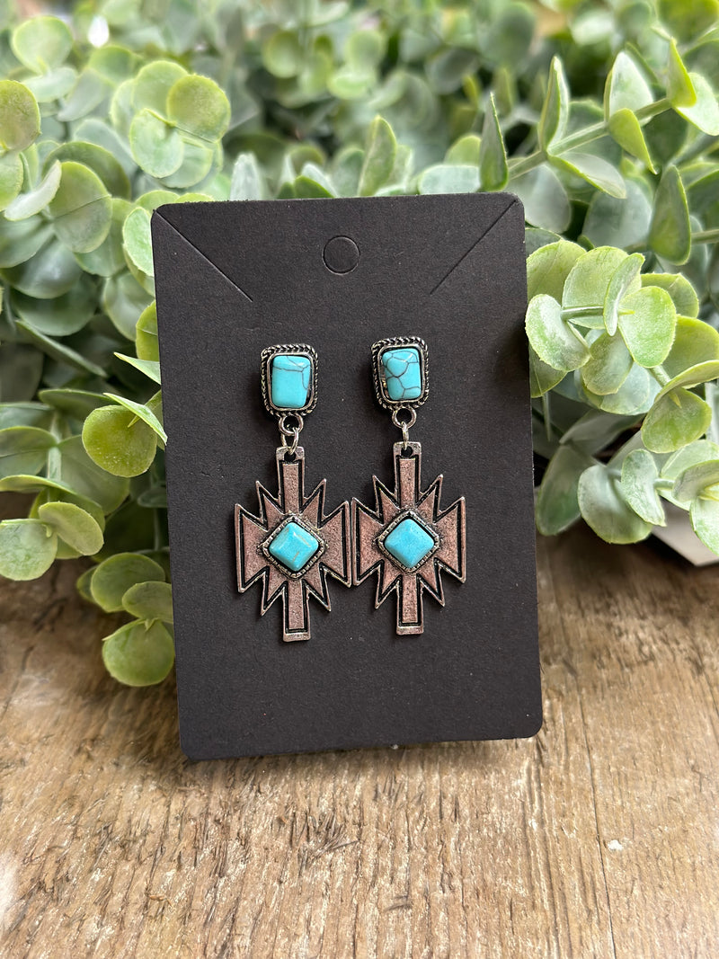 Aztec Turquoise Earring