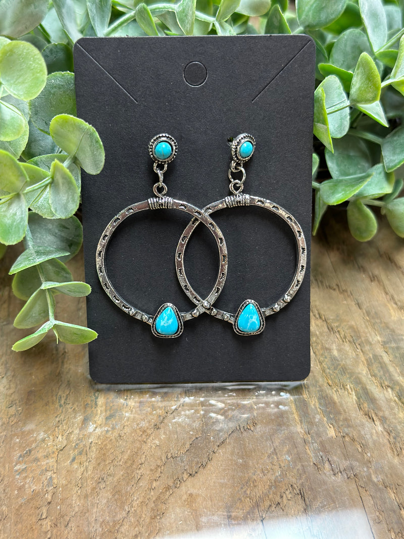 ROUND TURQUOISE EARRING