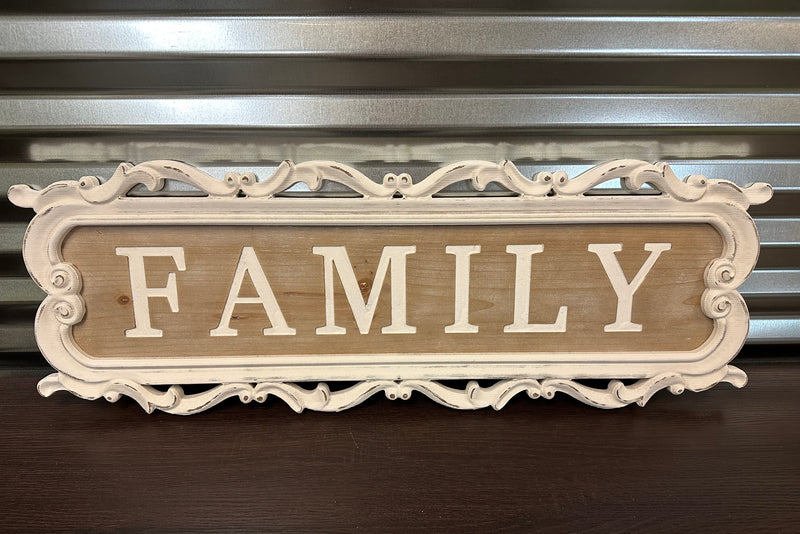 WOODEN ENGRAVED FAMILY
