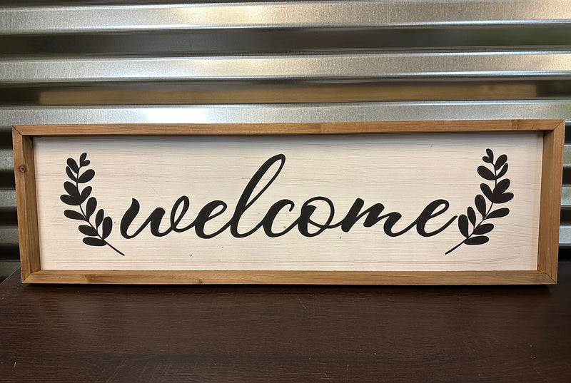 31.5"X9.5" WOOD WELCOME SIGN